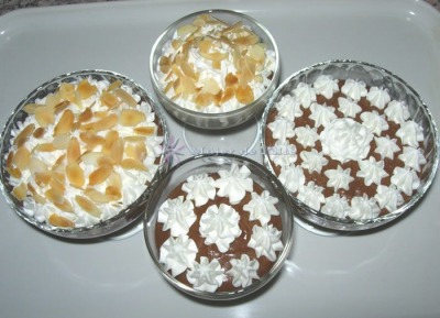 Mousse de chocolate negro con almendras