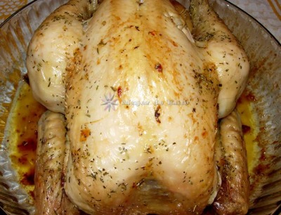 Pollo asado a las finas hierbas