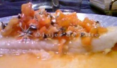 Lenguado con vinagreta picante