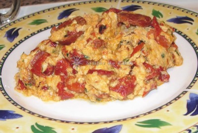 Revuelto de piquillos con jam�n ib�rico