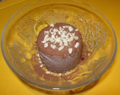 Flan de chocolate y nata (microondas)