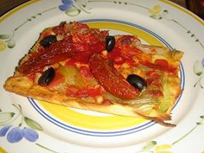 Pizza vegetal con at�n