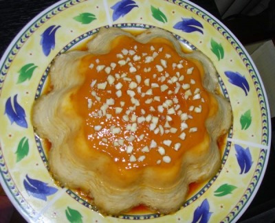 Flan de almendras (microondas)