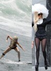 Lady Gaga: surfera en el agua... �y medusa sexy en tierra?