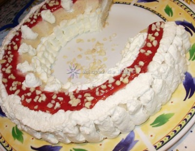 Rosca de nata y fresa