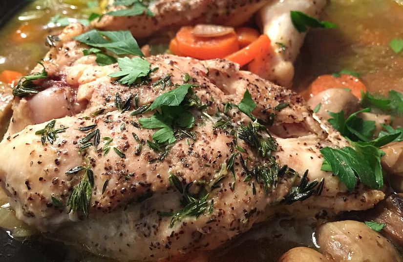 Bierhuhn pollo a la cerveza