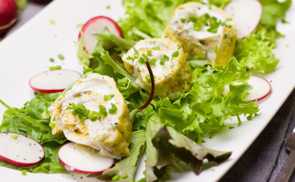 Rollitos de tortilla con queso y soja