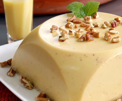 Flan de turrón