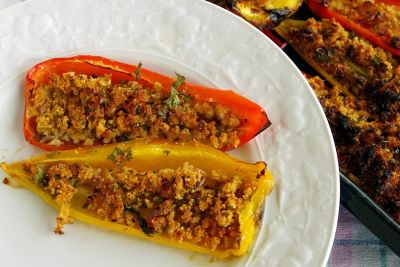 Calabacines rellenos de pisto y cuscus