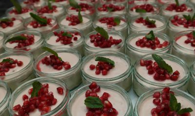 Copa de mascarpone con granada