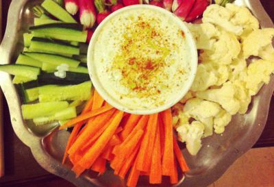 Crudités con salsa canaria