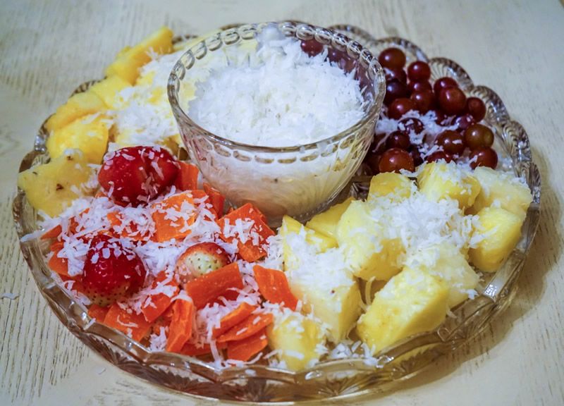 Macedonia de frutas nevada