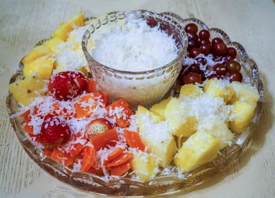 Macedonia de frutas nevada