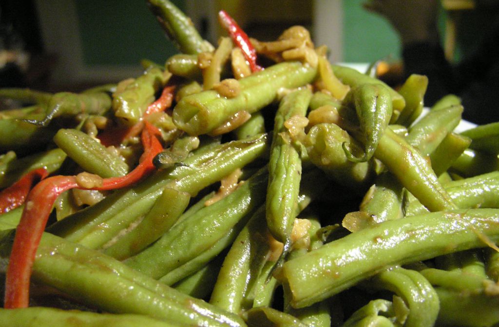 Judías verdes con pimientos