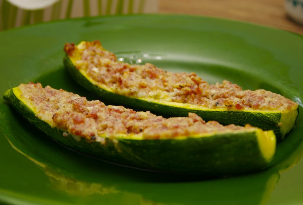 Calabacines rellenos al horno
