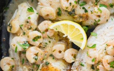 Panga en salsa de gambas
