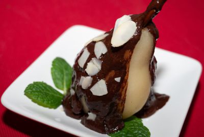 Peras al chocolate