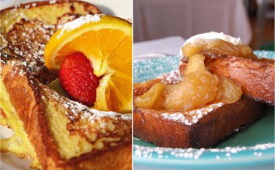 Tostadas dulces de chocolate y naranja