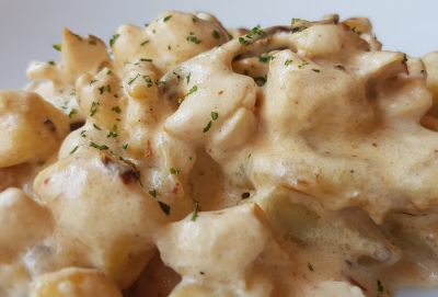 Coliflor con salsa finas hierbas