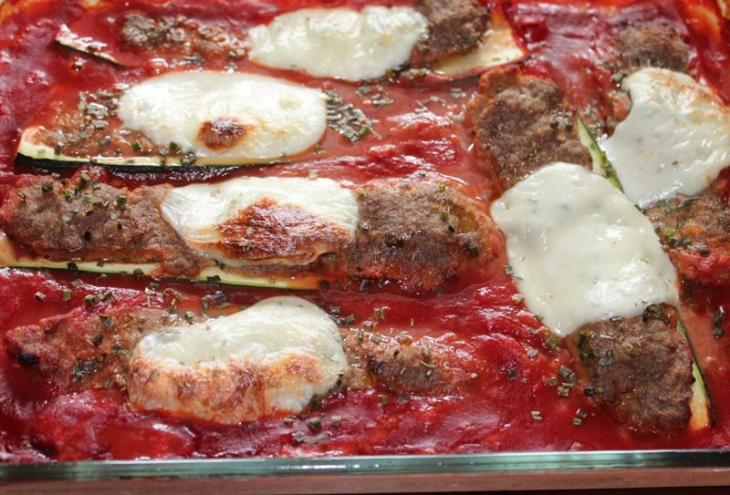 Calabacines rellenos de carne