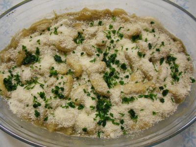 Ñoquis o gnocchi caseros gratinados