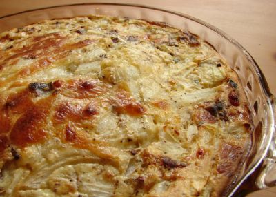 Pastel de cebolla y bacon