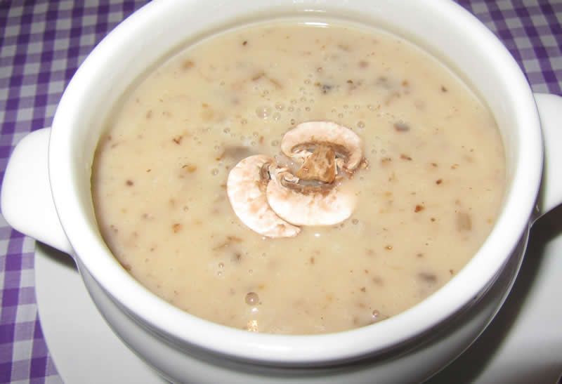 Crema de champiñones sin nata