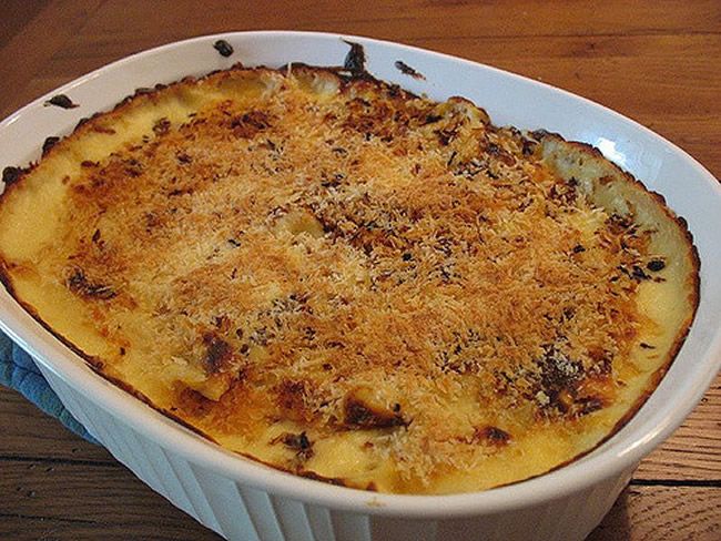 Patatas gratinadas con jamón