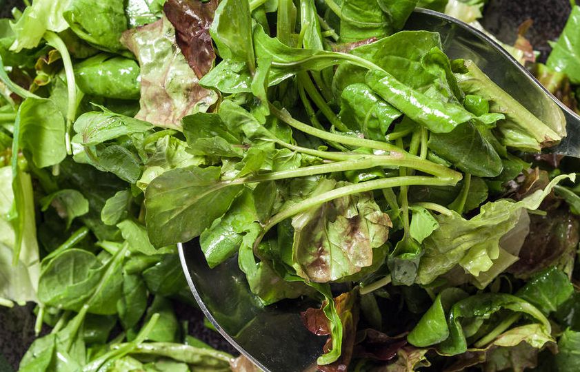 Ensalada verde con aceite de oliva y limón