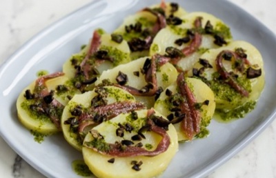 Tapa de anchoas con patatas