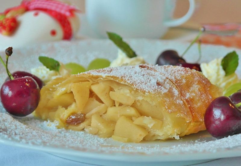 Compota de frutas en hojaldre