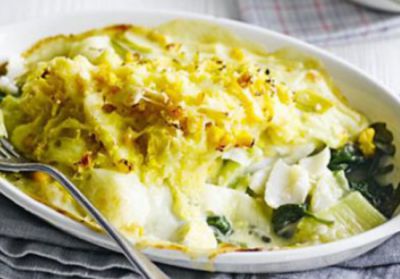 Abadejo al horno con espinacas