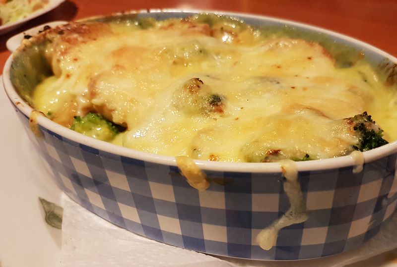 Gratén de brécol al queso