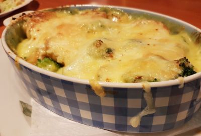 Gratén de brécol al queso