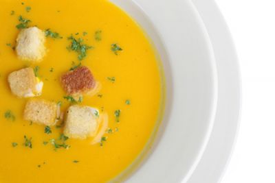 Crema de calabaza, puerro y patata