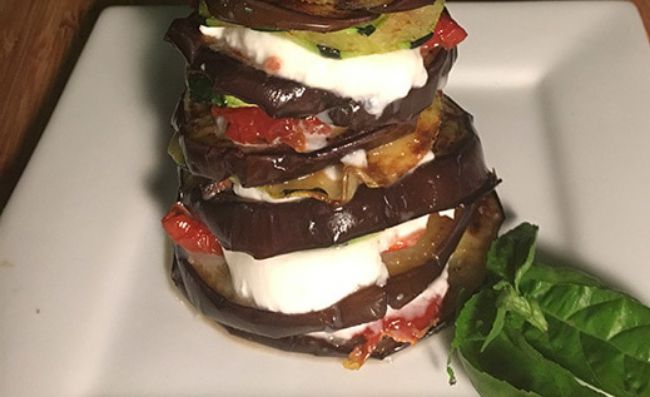 Lasaña de berenjena y queso fresco