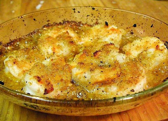Langostinos gratinados