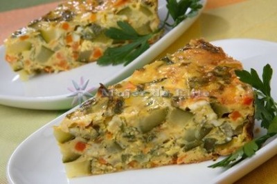 Pastel de verduras en salsa de limón