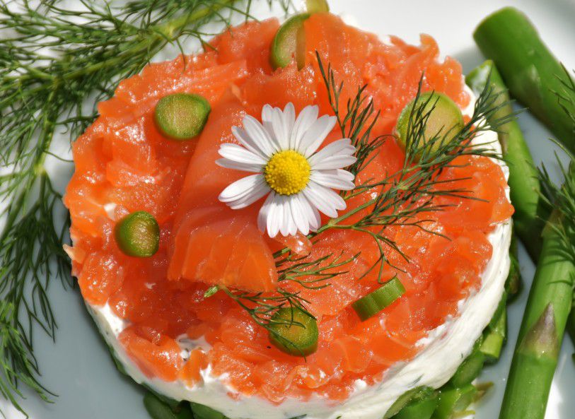 Mousse de queso con salmón