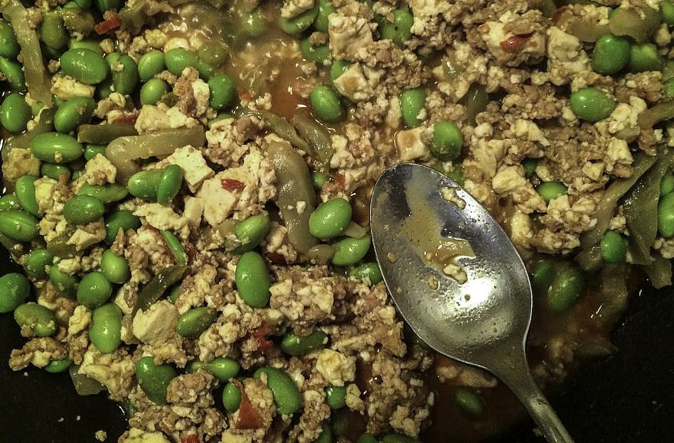 Soja verde con pollo