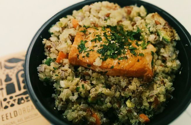 Quinoa con salmón