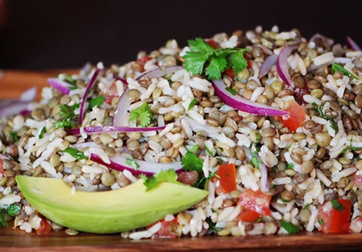 Ensalada de lentejas con arroz