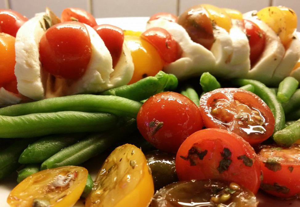Ensalada de judías verdes con mozzarella