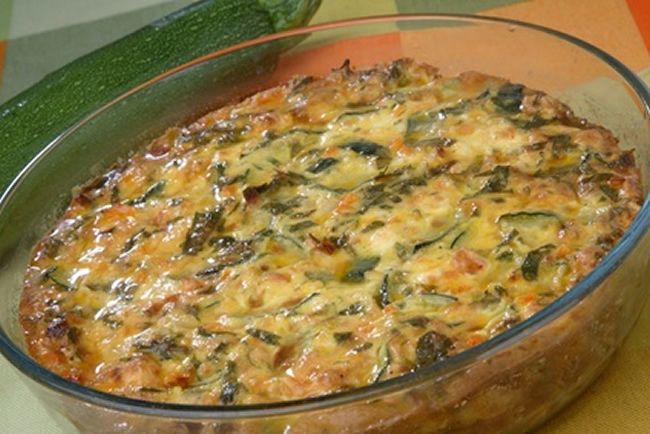 Gratinado de calabacín con queso de tetilla