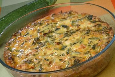 Gratinado de calabacín con queso de tetilla