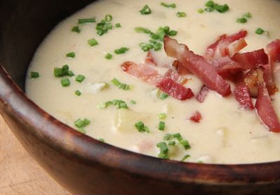 Crema de manzanas con jamón