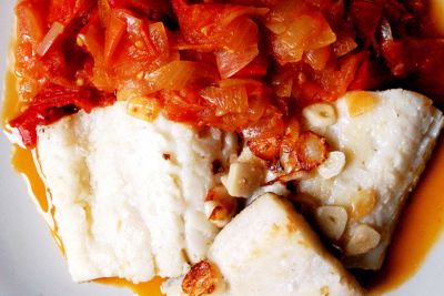 Bacalao al horno con pimientos