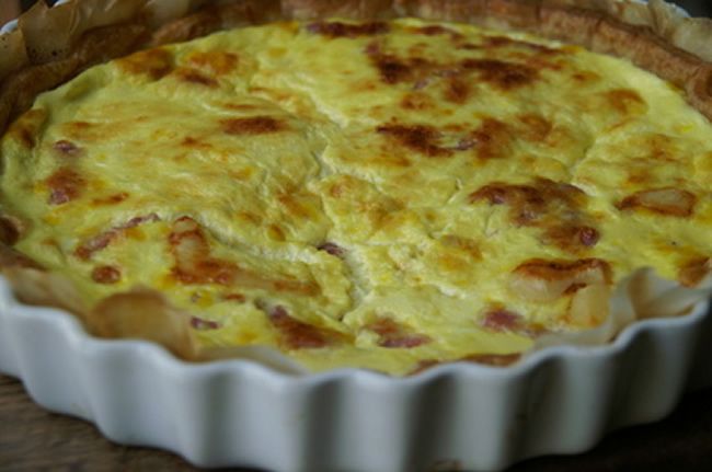 Tarta de queso y bacalao