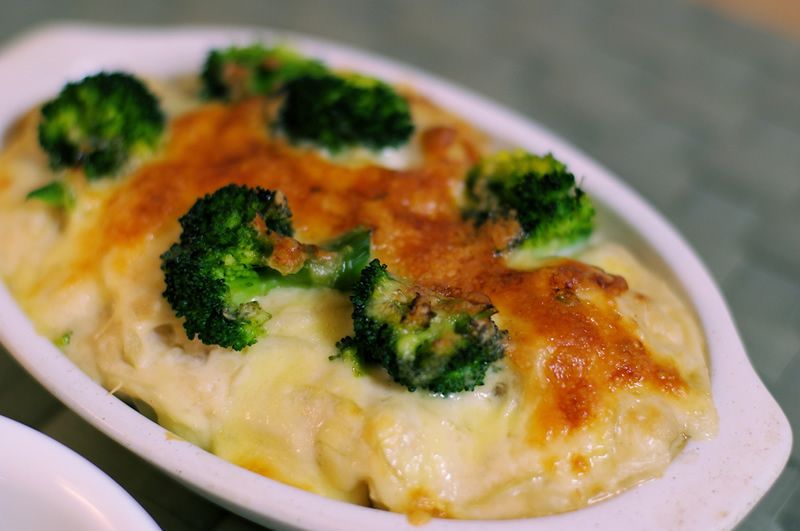 Brócoli gratinado al jerez