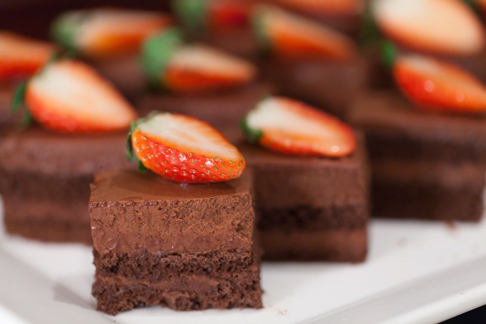 Pastelitos de mousse de chocolate